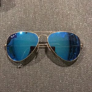 Ray-Ban Aviators (Blue Mirrored) (Polarized)